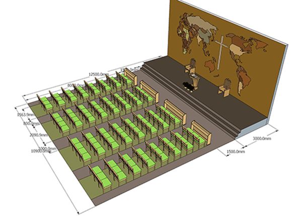 목재예배용개인의자 배치도